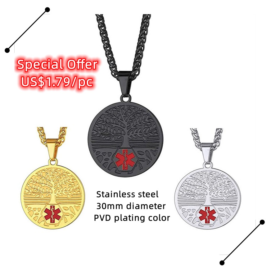 Special Offer US$1.79- Stainless Steel Wish Tree Dog Tag